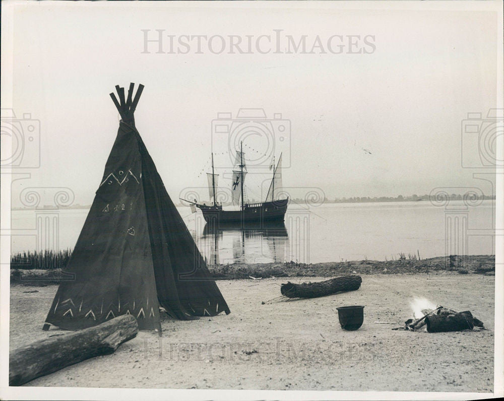 1937 Press Photo Santa Maria Ship Replica Columbus - Historic Images