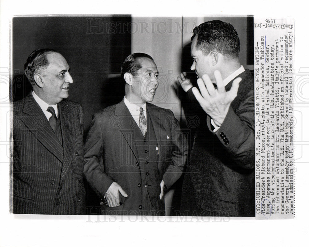 1956 Press Photo Richard Nixon Toshikazu Kase - Historic Images