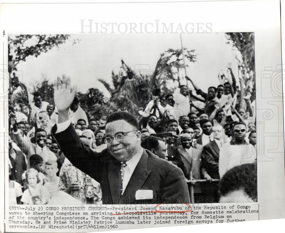 1960 Press Photo Joseph Kasa-Vubu president congolese - Historic Images