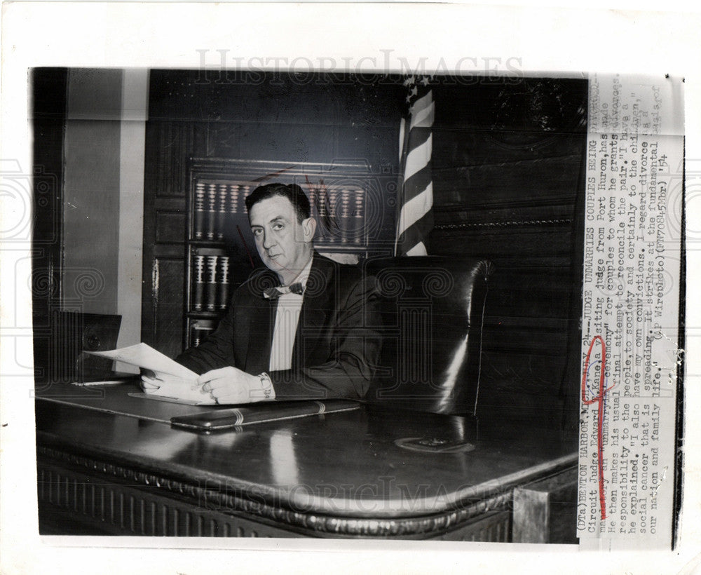 1964 Press Photo Edward T. Kane Circuit Judge - Historic Images