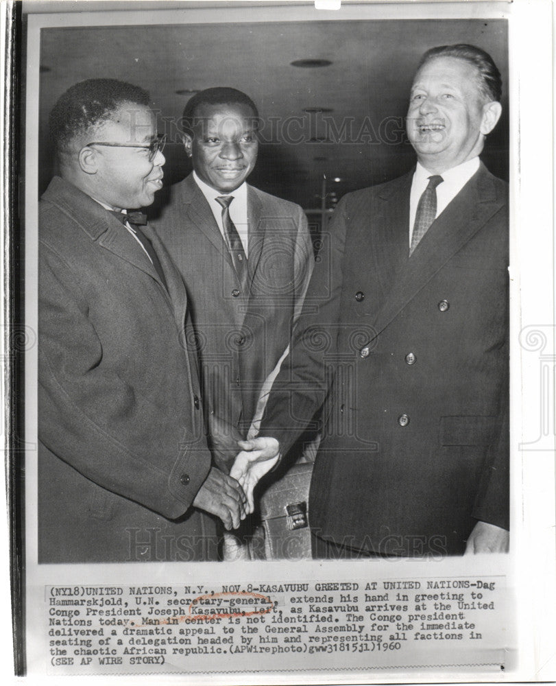 1960 Press Photo Joseph Kasa-Vubu President Congo - Historic Images