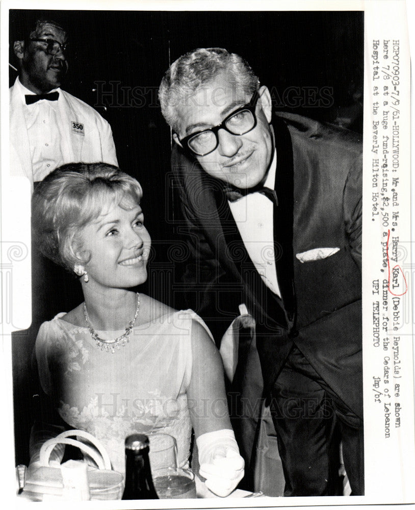 1961 Press Photo Harry Karl Debbie Reynolds Hollywood - Historic Images