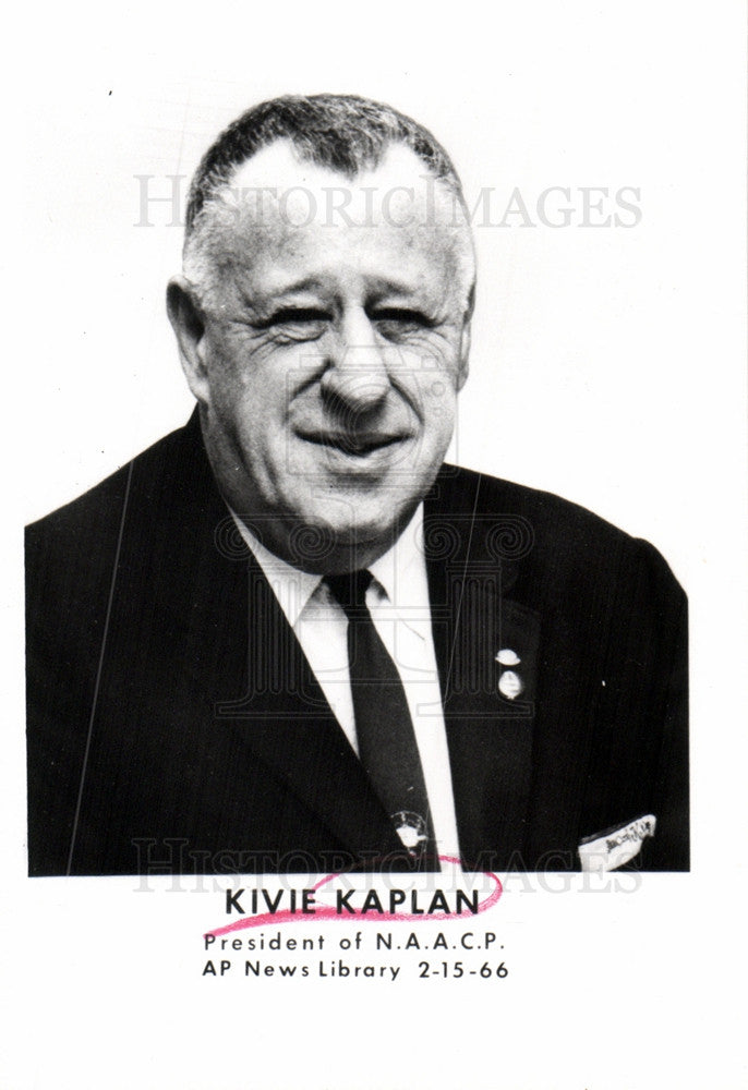 1966 Press Photo Kivie Kaplan Businessman President - Historic Images
