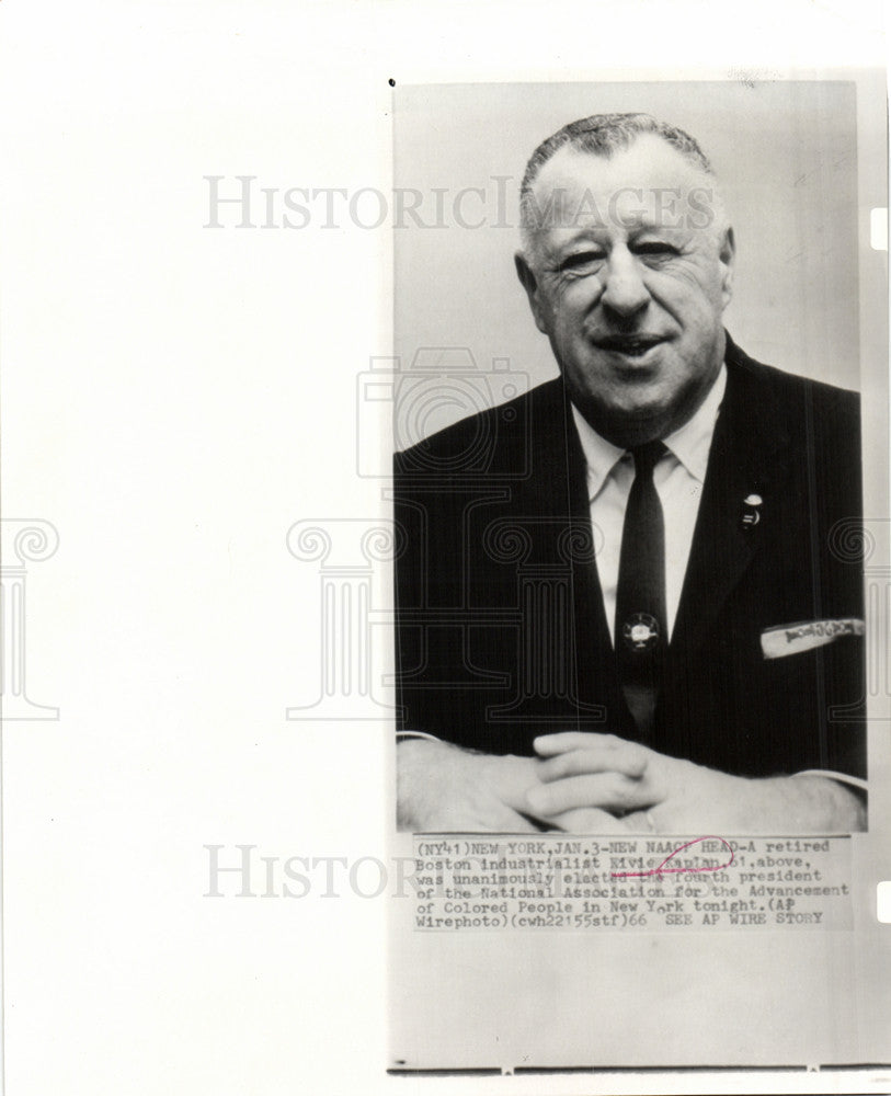 1966 Press Photo Kivie Kaplan president - Historic Images