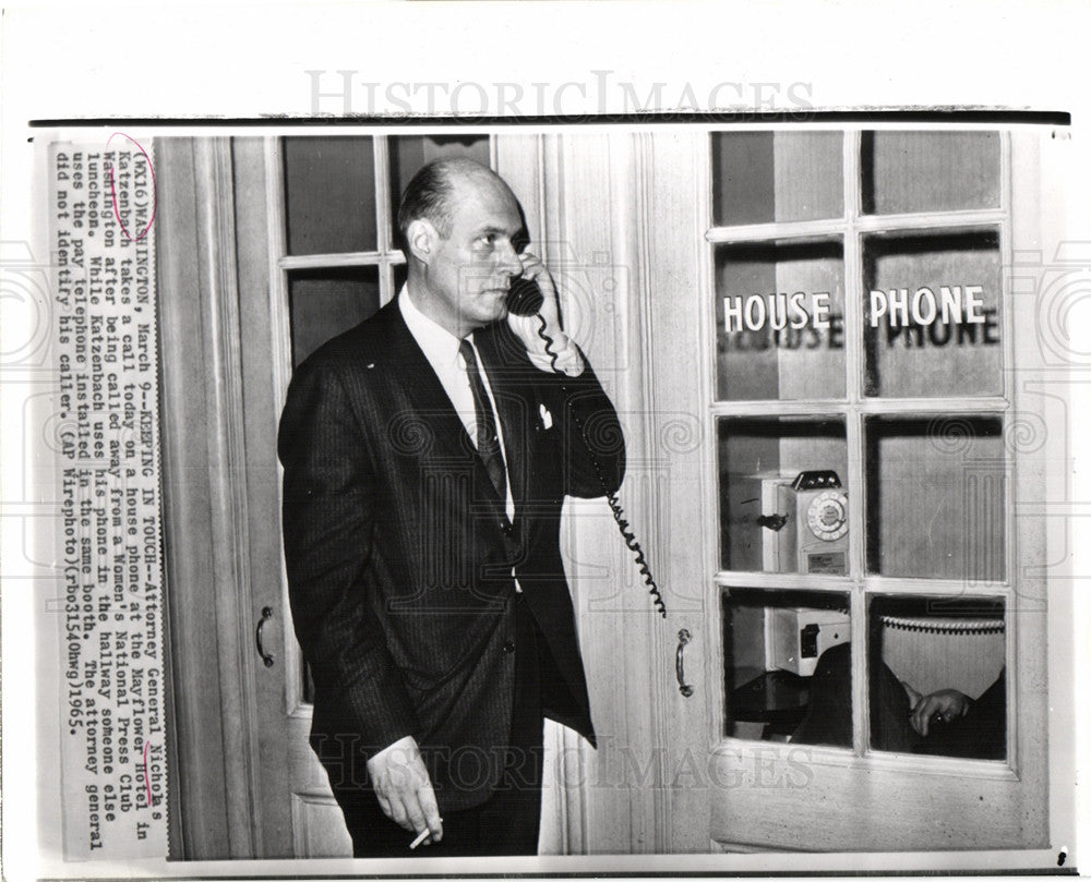 1965 Press Photo Nicholas Katzenbach American lawyer - Historic Images