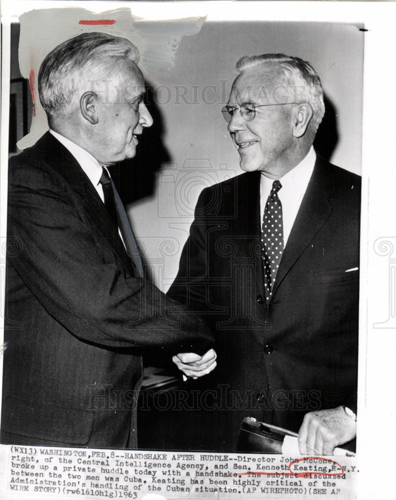 1963 Press Photo Kenneth Keating Senator Cuban crisis - Historic Images