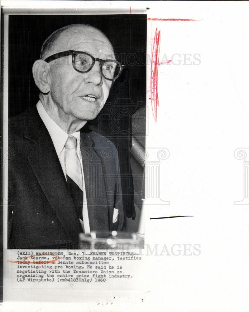 1963 Press Photo Jack Kearns boxing manager Washington - Historic Images