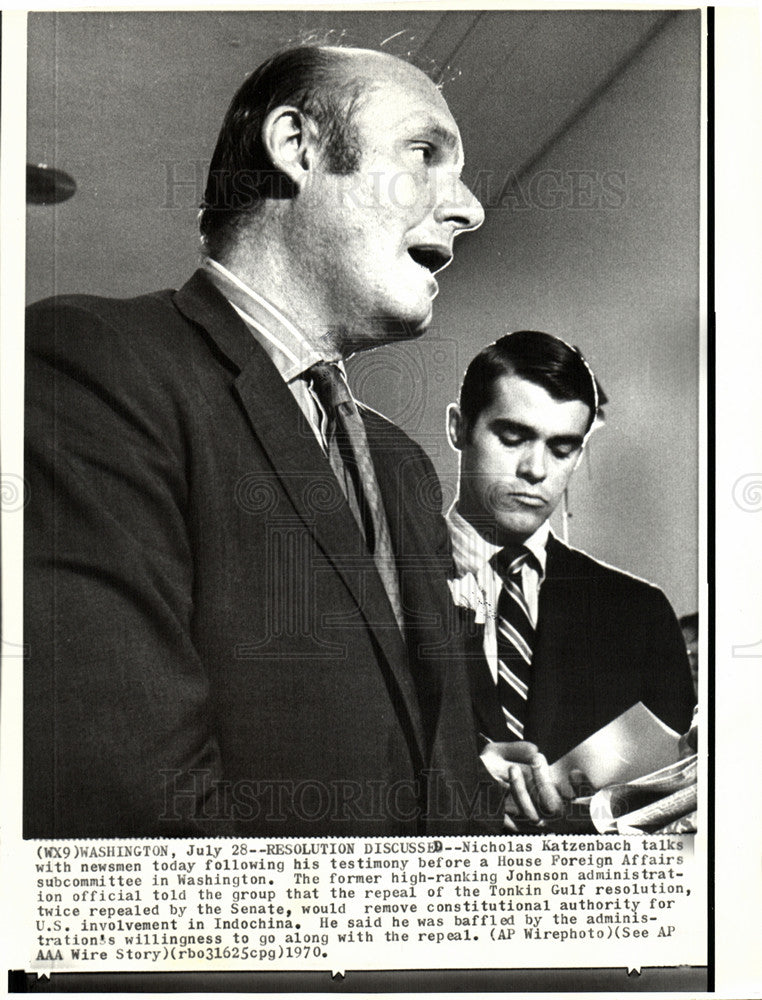1970 Press Photo Nicholas Katzenbach Attorney - Historic Images