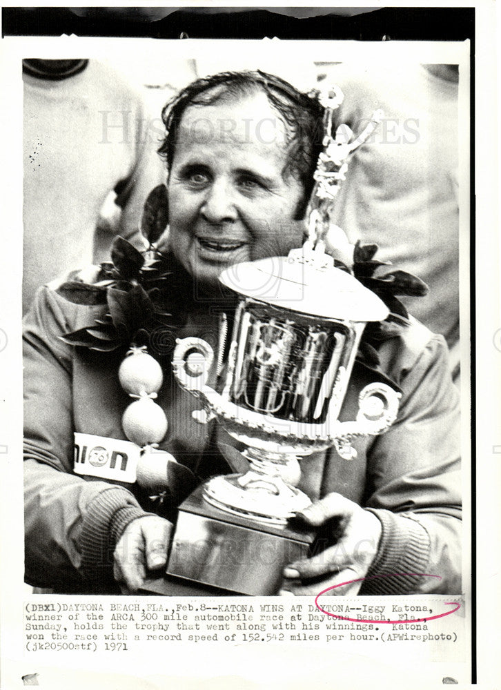 1971 Press Photo race record speed daytona beach winner - Historic Images