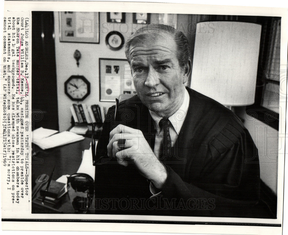 1969 Press Photo Judge William Keene - Historic Images