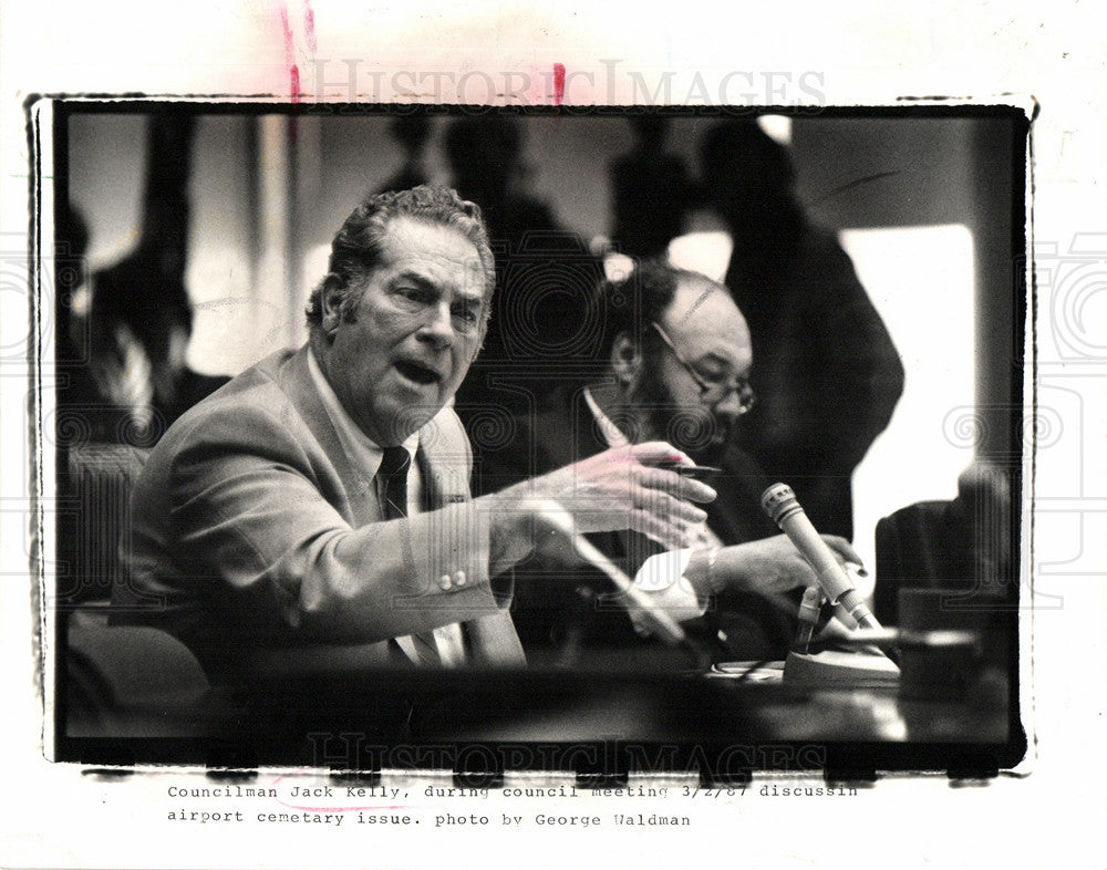 1987 Press Photo Jack Kelley Detroit City Council - Historic Images