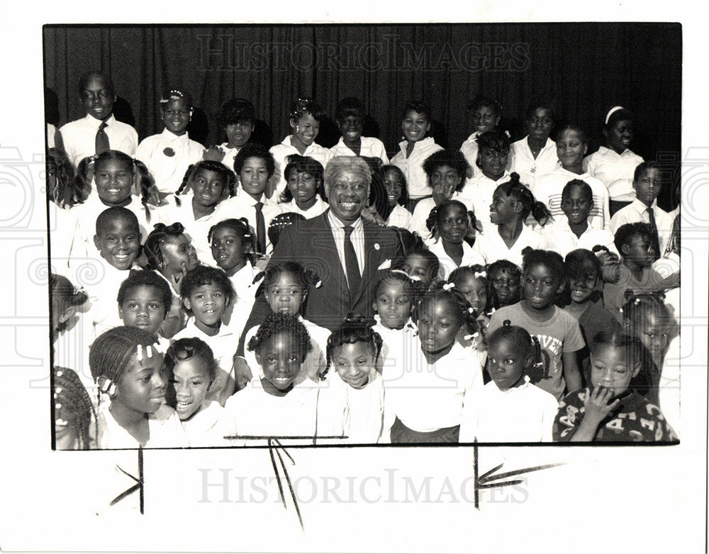 1987 Press Photo U.S. District Judge Damon Keith school - Historic Images