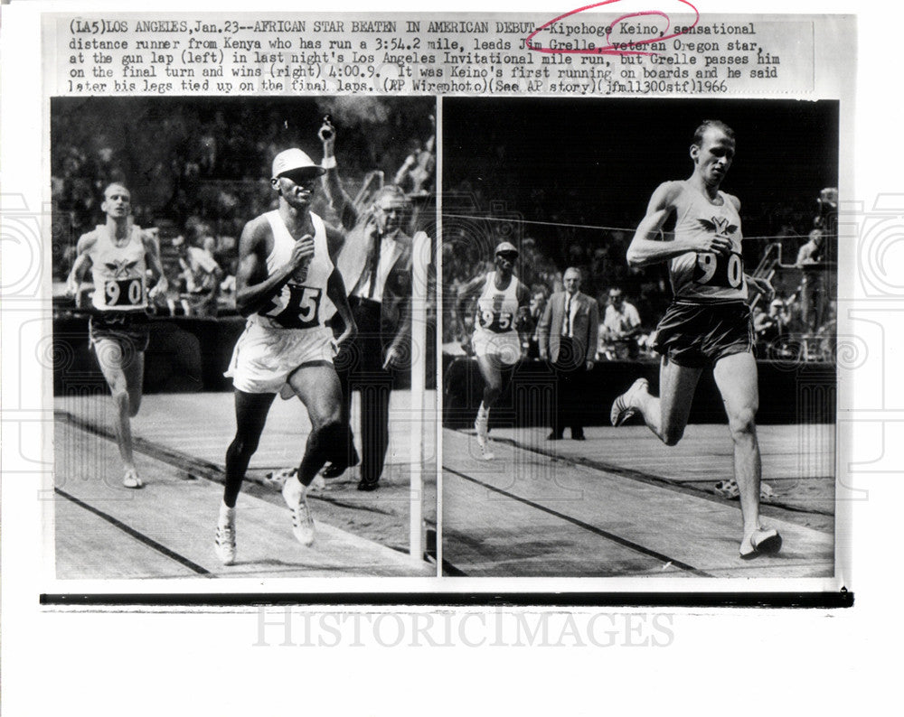 1966 Press Photo Kipchoge Keino Kenyan field athlete - Historic Images