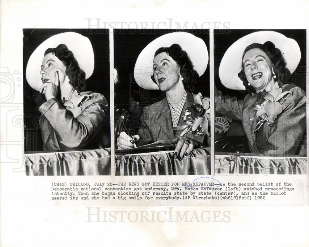 1952 Press Photo Estes Kefauver Democratic Convention - Historic Images