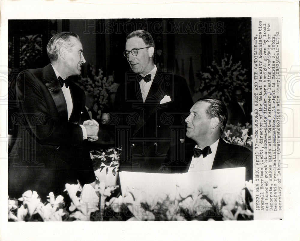 1952 Press Photo W. Averell Harriman director guest - Historic Images