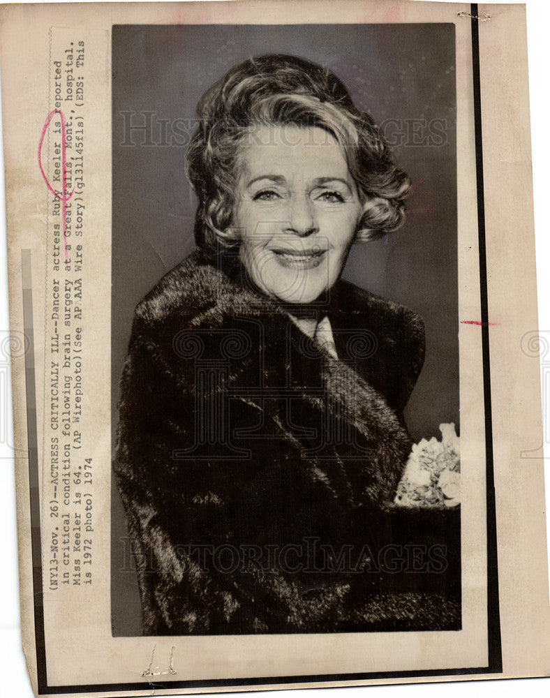 1975 Press Photo Ruby Keeler Actress - Historic Images