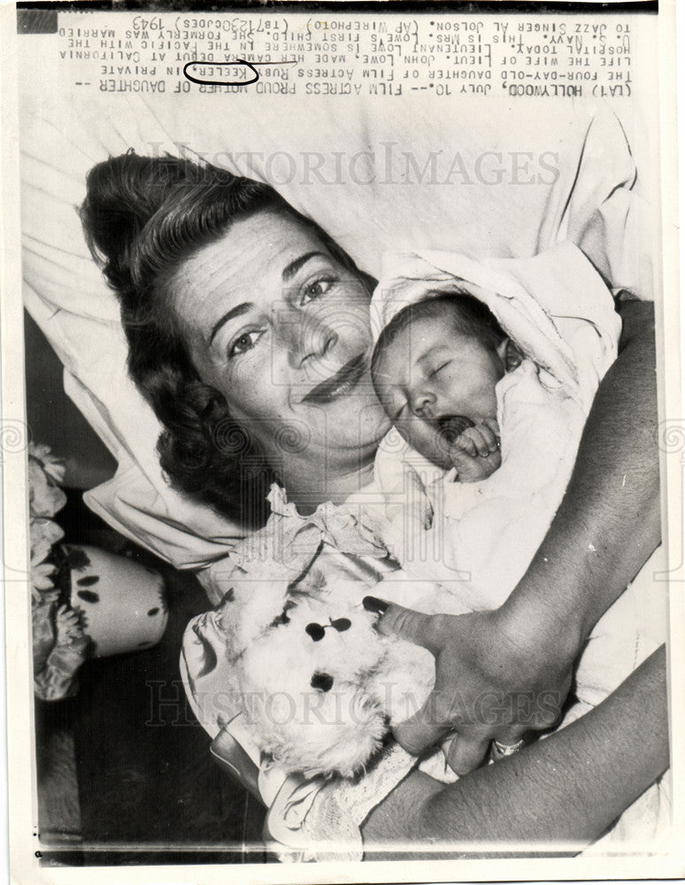 1943 Press Photo daughter Ruby Keller Hollywood - Historic Images