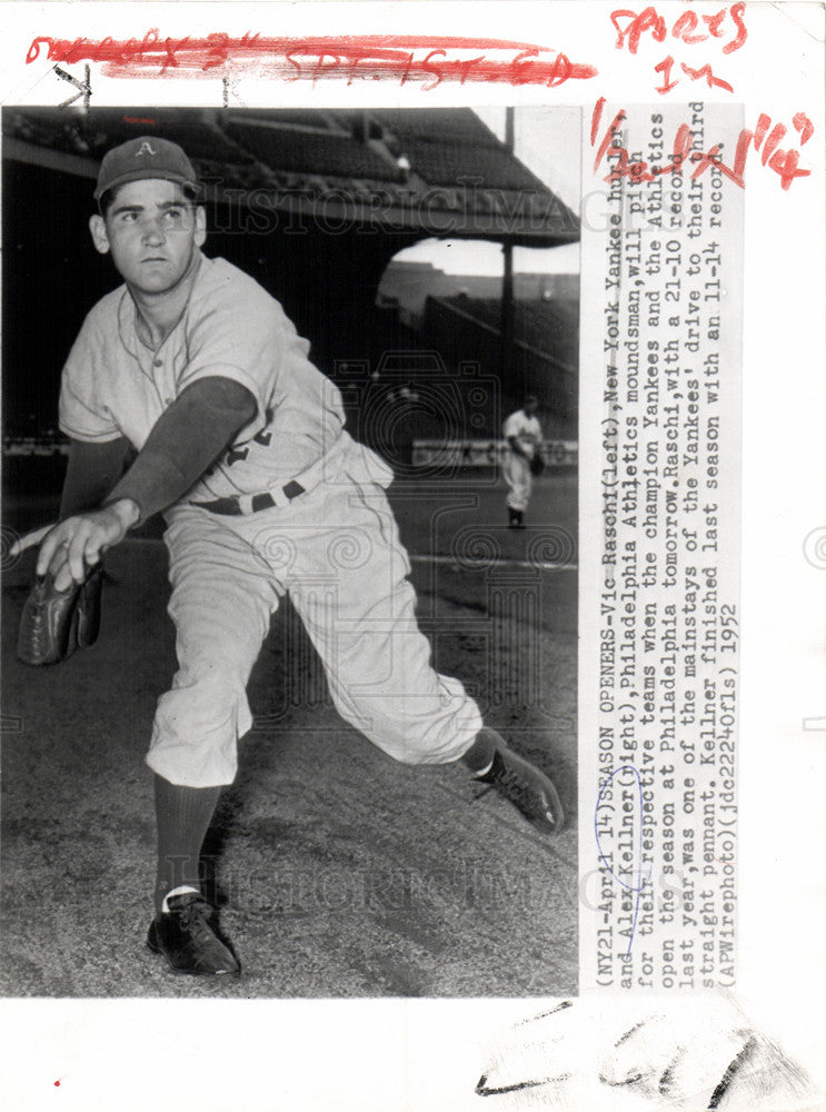 1952 Press Photo Alex Kellner Philadelphia Athletics - Historic Images