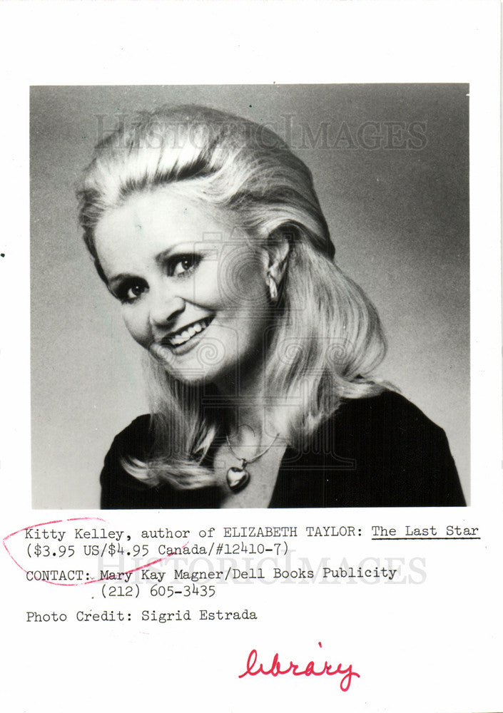 1982 Press Photo Kitty Kelly author - Historic Images