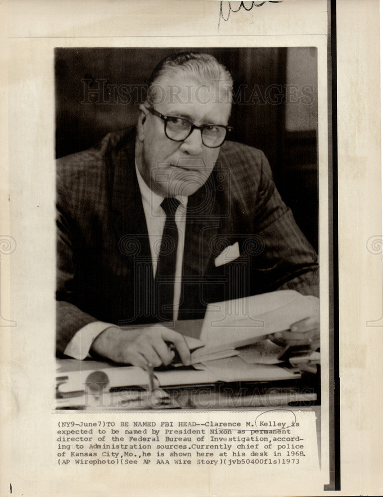 1973 Press Photo Clarence M. Kelley to be FBI Director - Historic Images