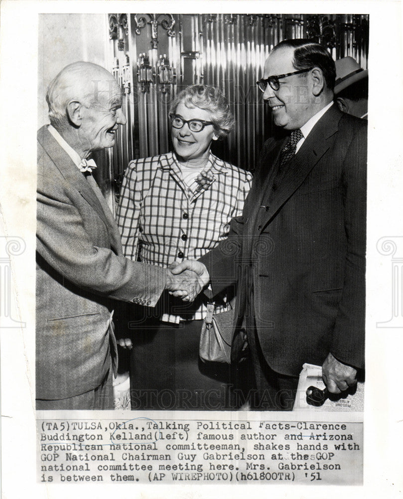 1951 Press Photo Republican Kelland Gabrielson meeting - Historic Images