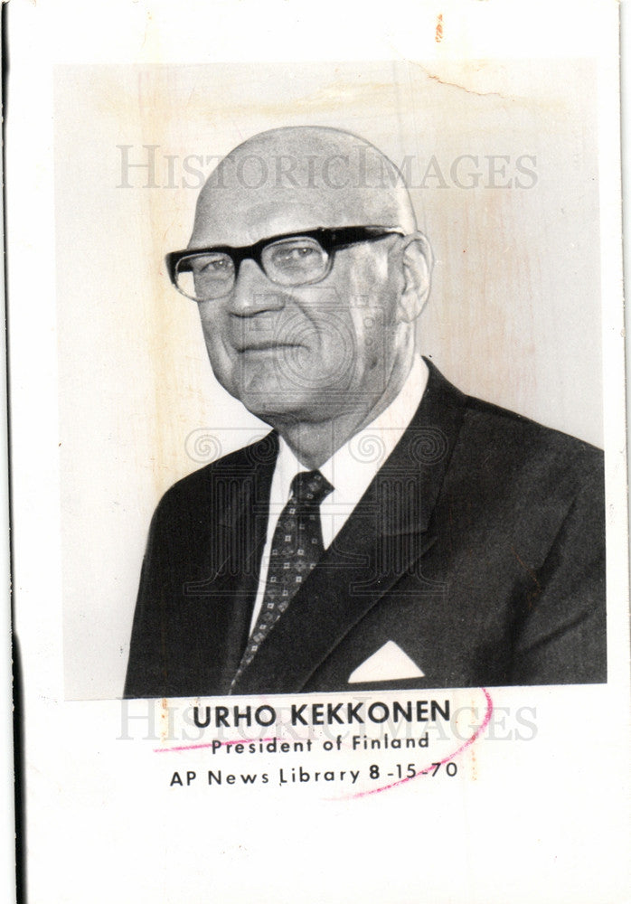 1979 Press Photo Urho Kekkonen President - Historic Images