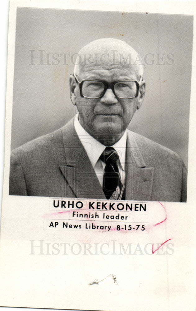 1976 Press Photo Urho Kekkonen Finnish politician - Historic Images