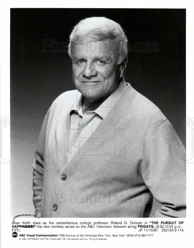 1987 Press Photo Brian Keith, pursuit of happiness - Historic Images