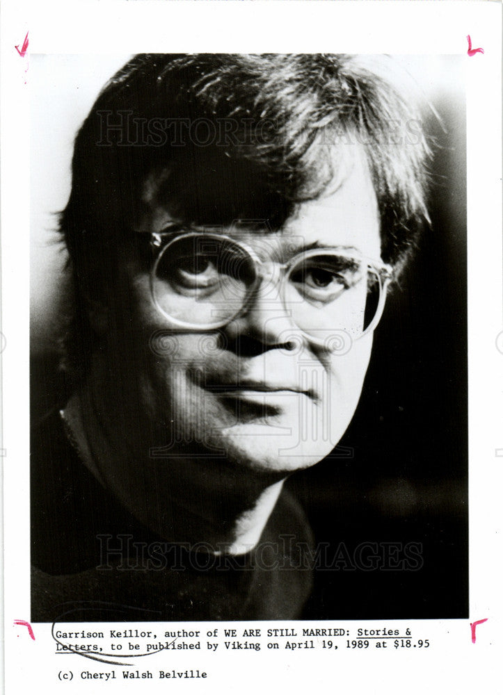 1989 Press Photo Garrison Keillor American author - Historic Images