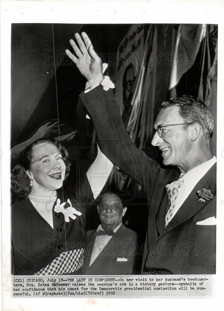 1952 Press Photo Mrs Nancy Kefauver Senator Estes - Historic Images