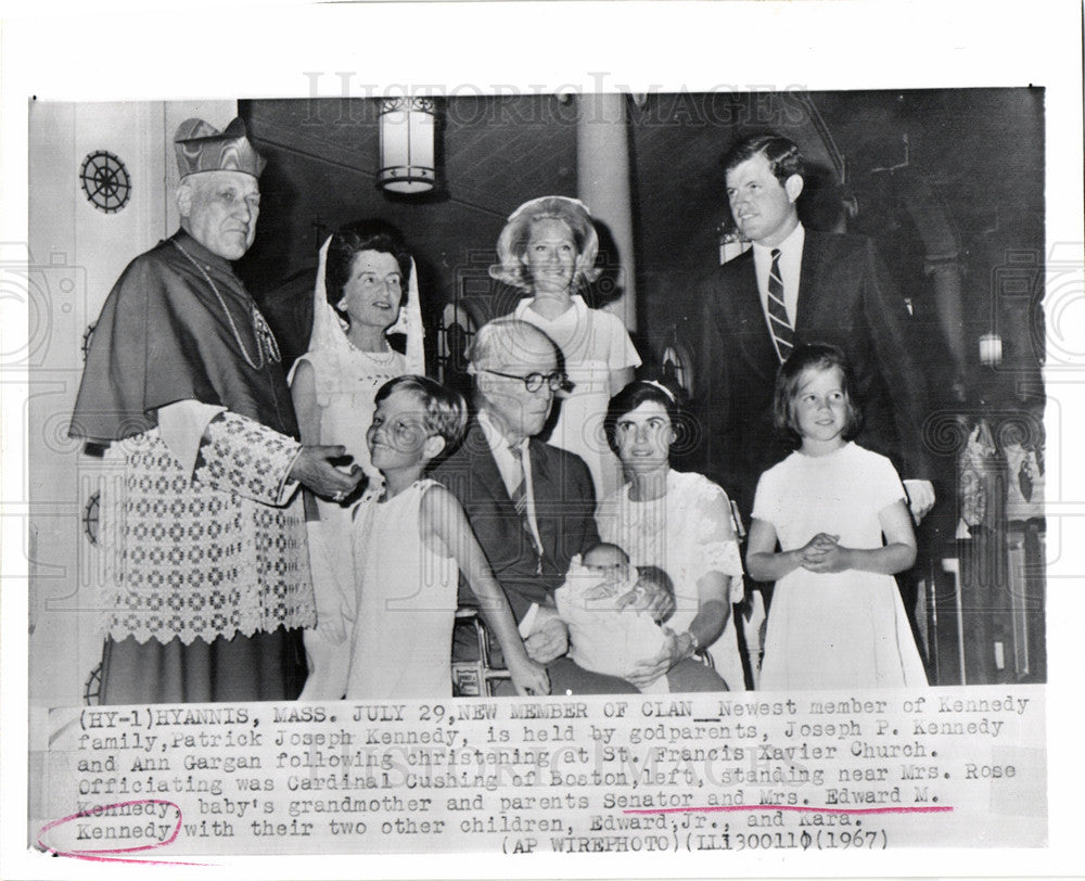 1967 Press Photo Patrick Joseph Kennedy christening - Historic Images