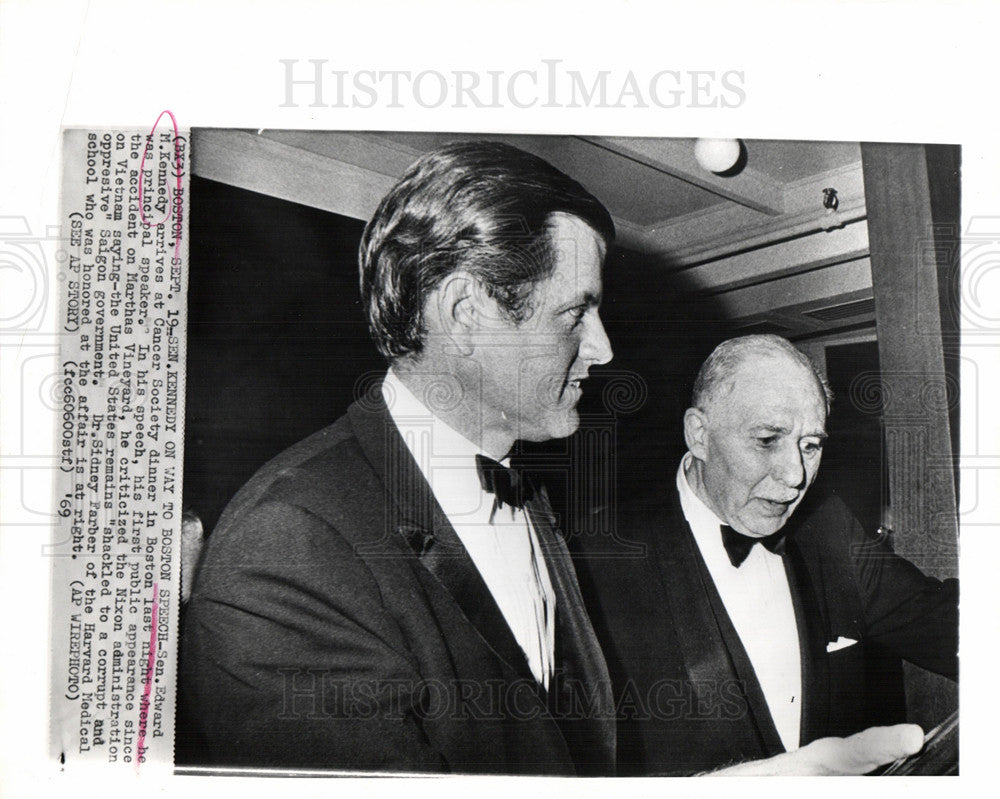1969 Press Photo Senator Edward Kennedy Cancer - Historic Images