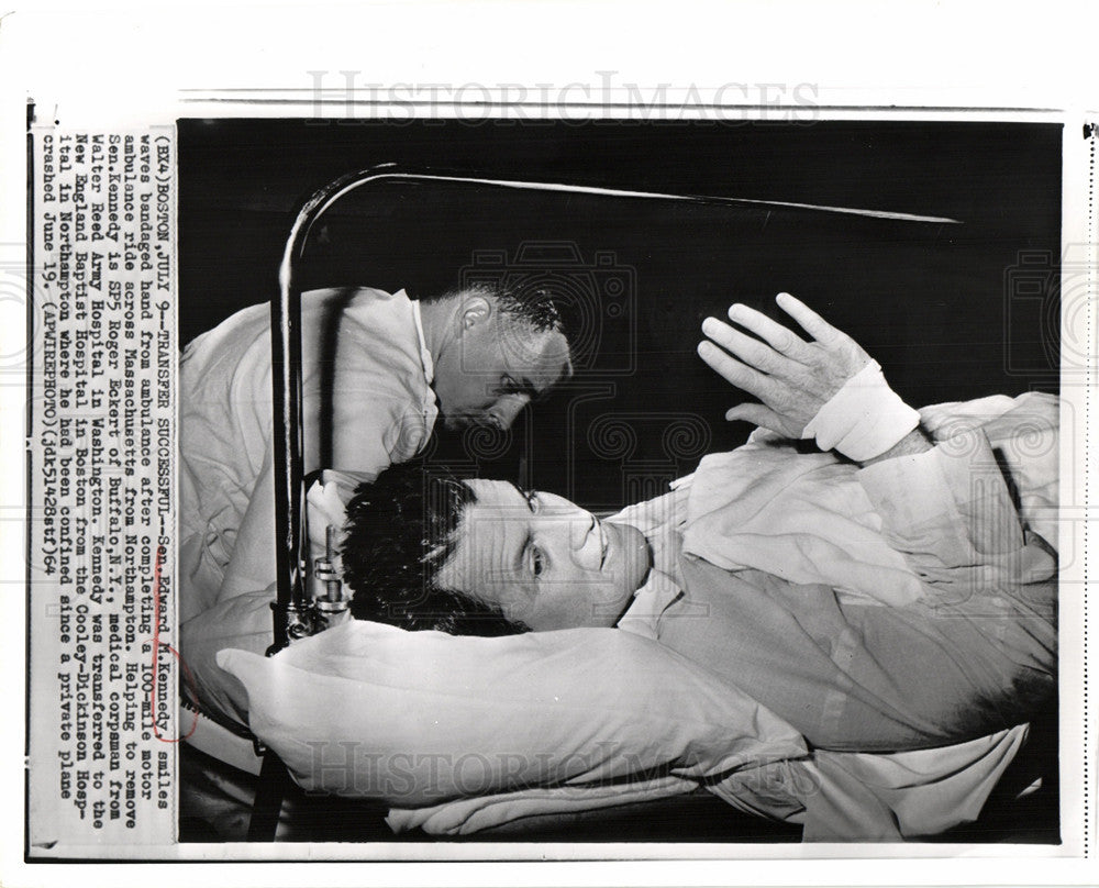 1964 Press Photo Sen. EDWARD M.KENNEDY motor ambulance - Historic Images