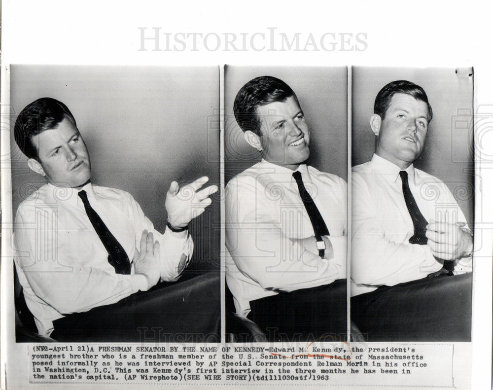 1963 Press Photo Edward Kennedy Senator DemocraticParty - Historic Images