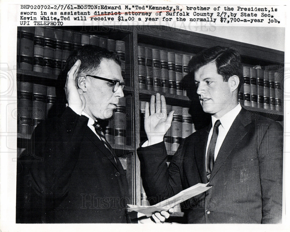 1961 Press Photo Ted Kennedy district attorney - Historic Images