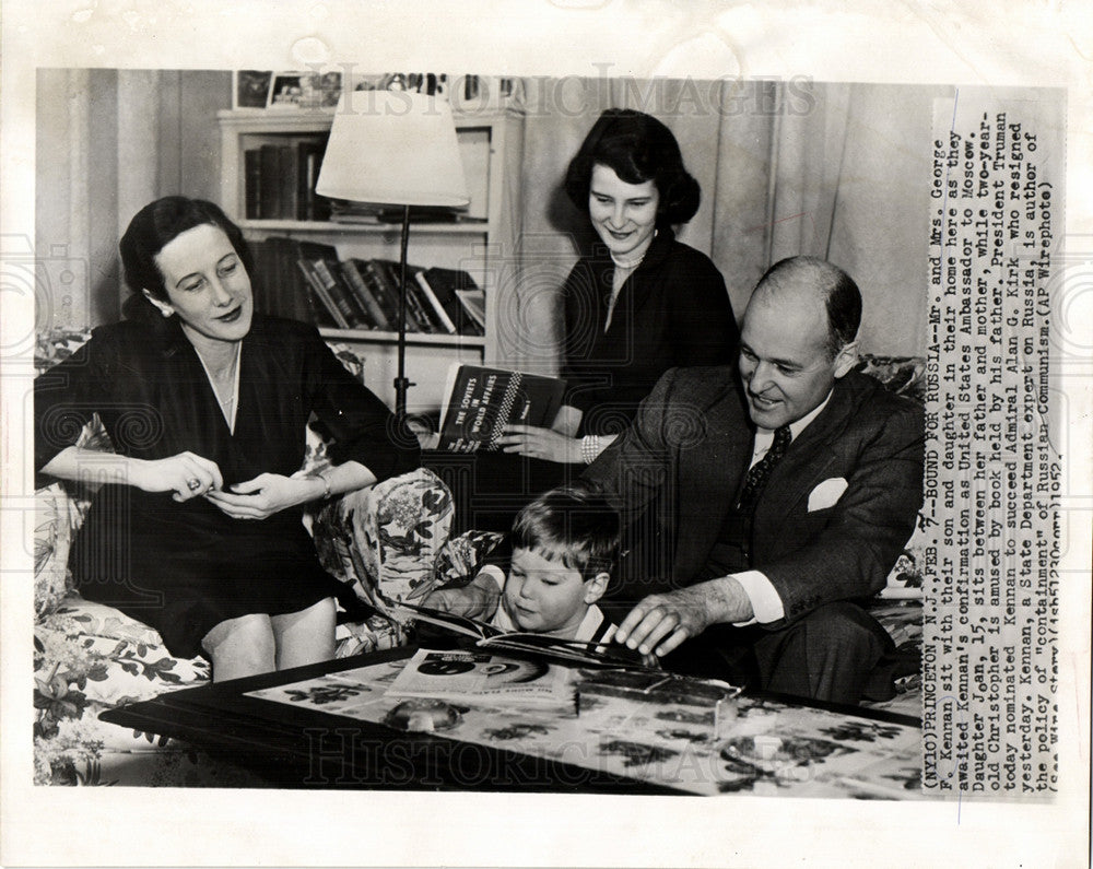 1952 Press Photo George F. Kennan family ambassador - Historic Images