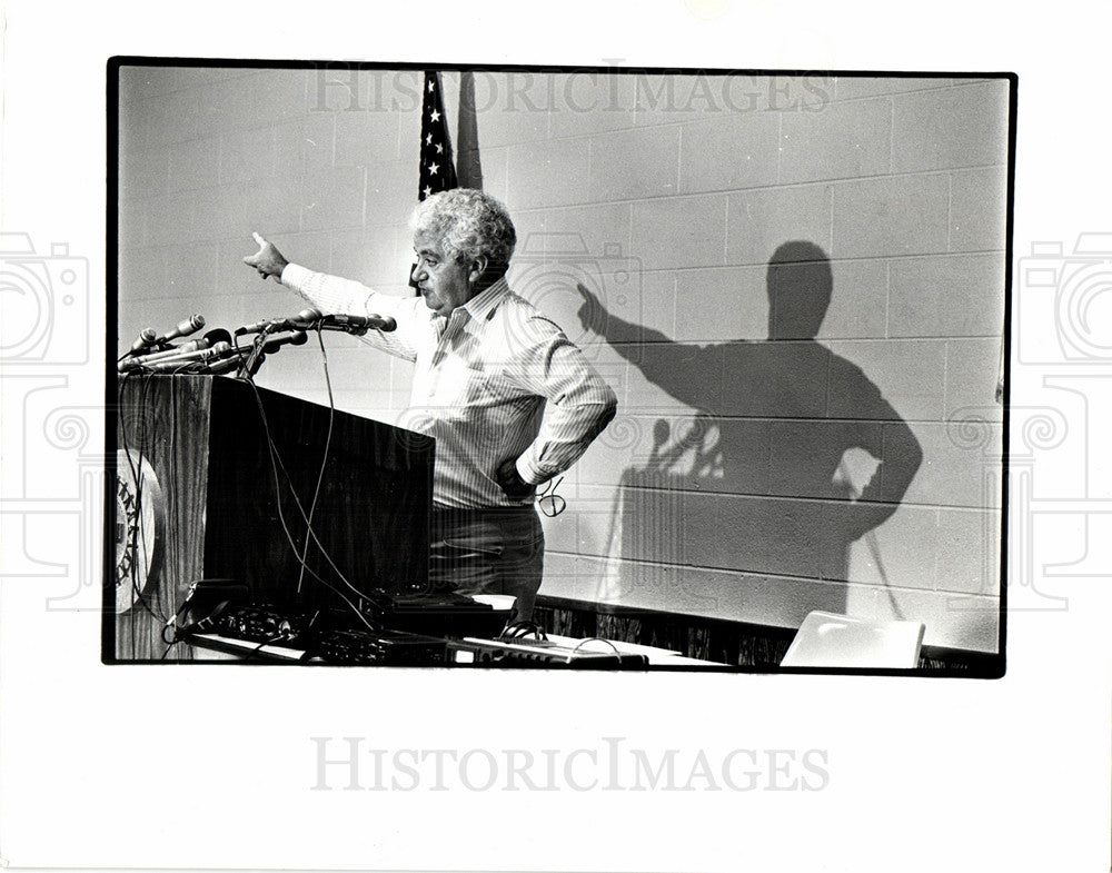1985 Press Photo Pete Kelly President UAW - Historic Images