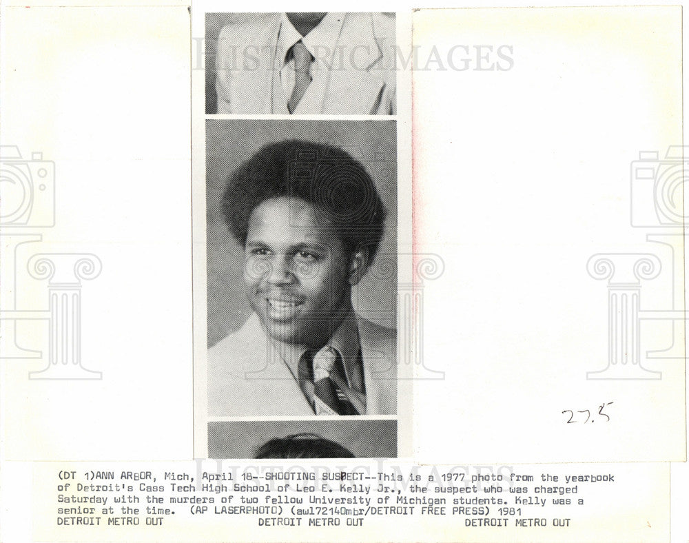 1977 Press Photo Leo E. Kelly Jr.  Murder Student - Historic Images