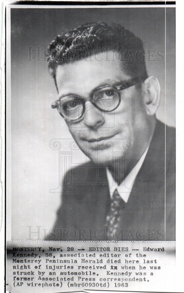 1963 Press Photo Edward Kennedy Editor Dies - Historic Images