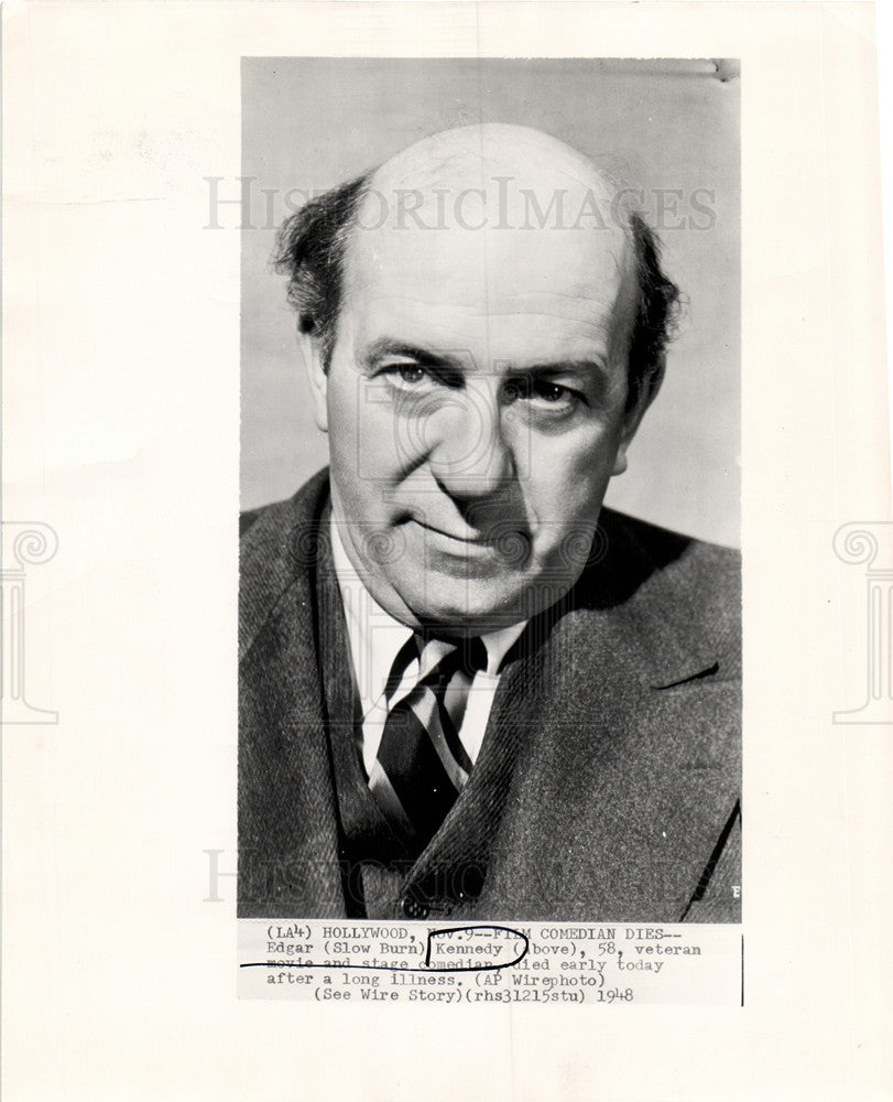 1948 Press Photo Edgar Kennedy movie stage comedian - Historic Images