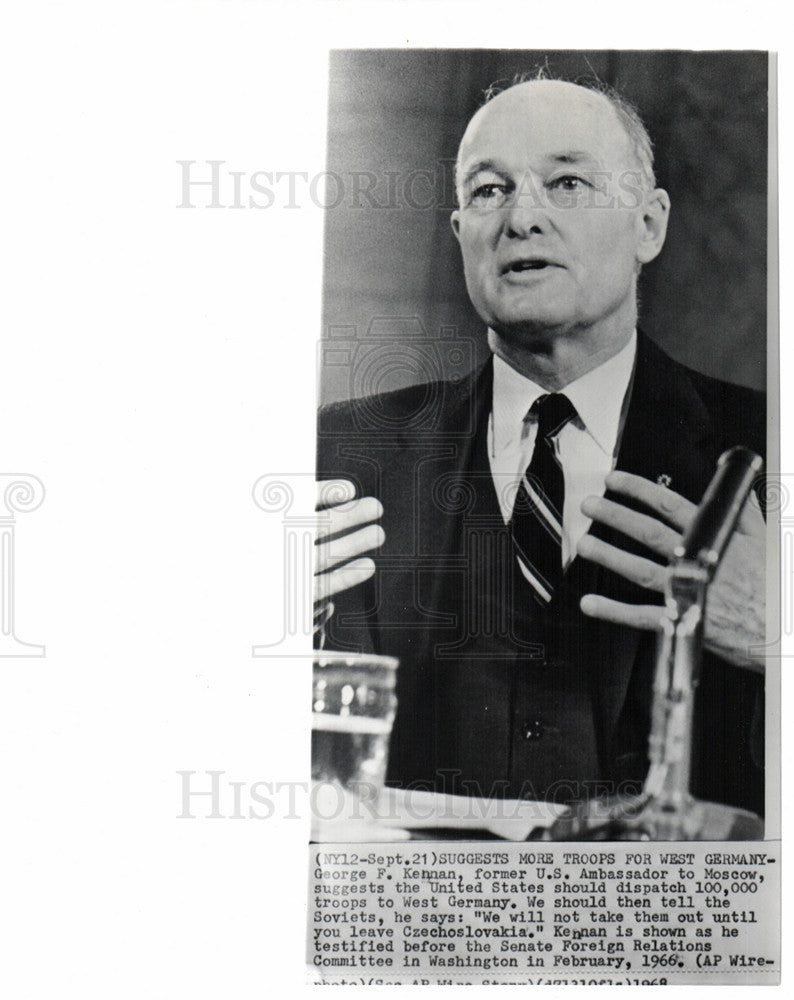 Press Photo Ambassador Kennan Troops W. Germany - Historic Images