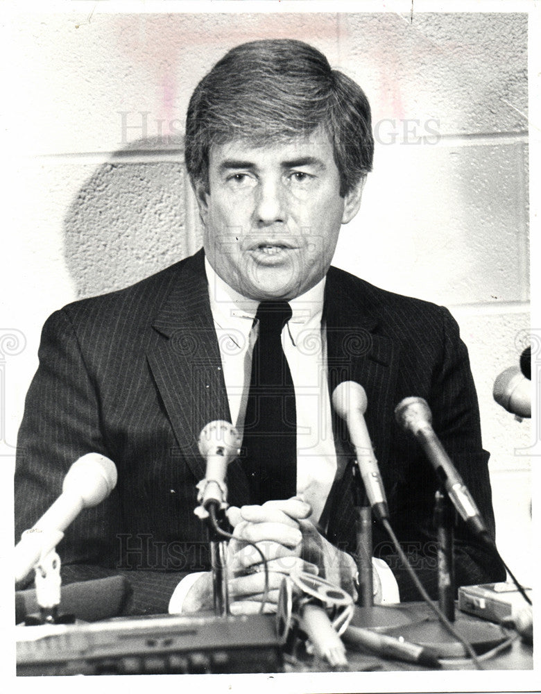 1986 Press Photo Kemp&#39;s Economic growth message - Historic Images