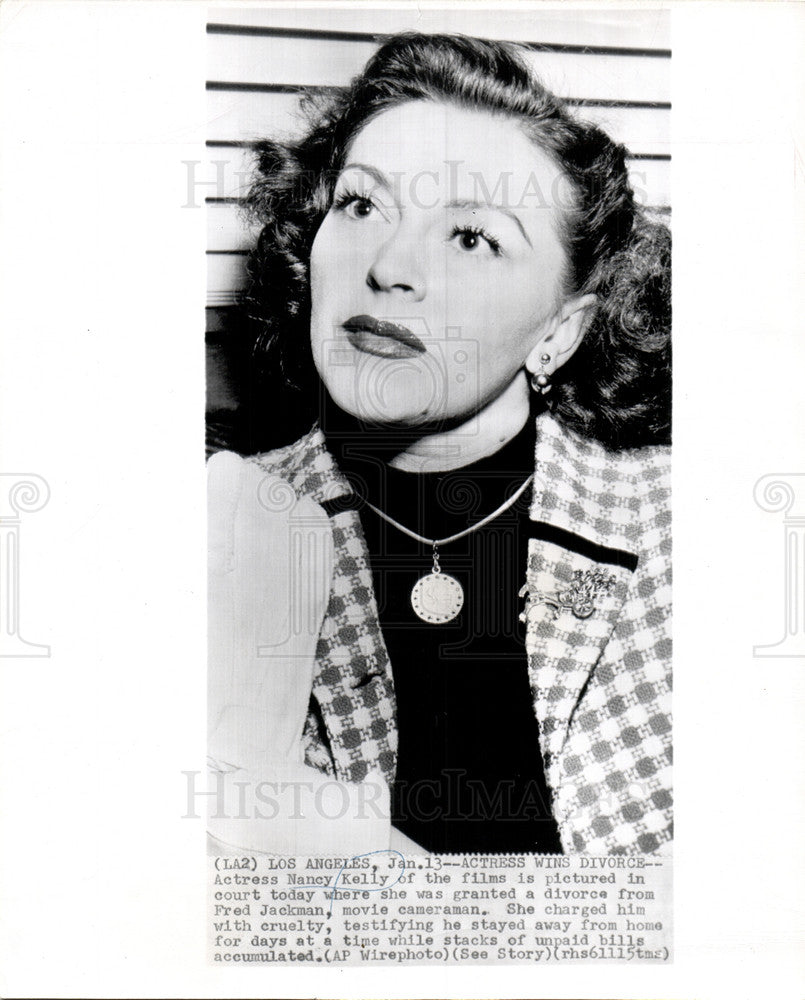 1950 Press Photo ACTRESS NANCY KELLY DIVORCE JACKMAN - Historic Images