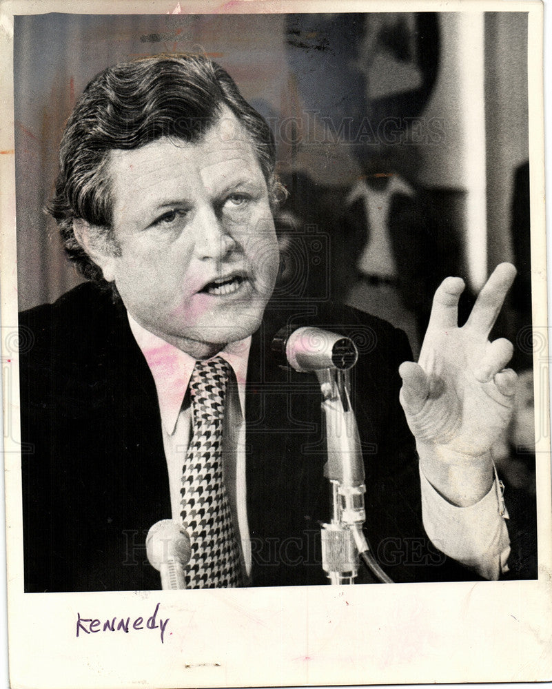 1977 Press Photo Ted Kennedy senator Democrat famous - Historic Images