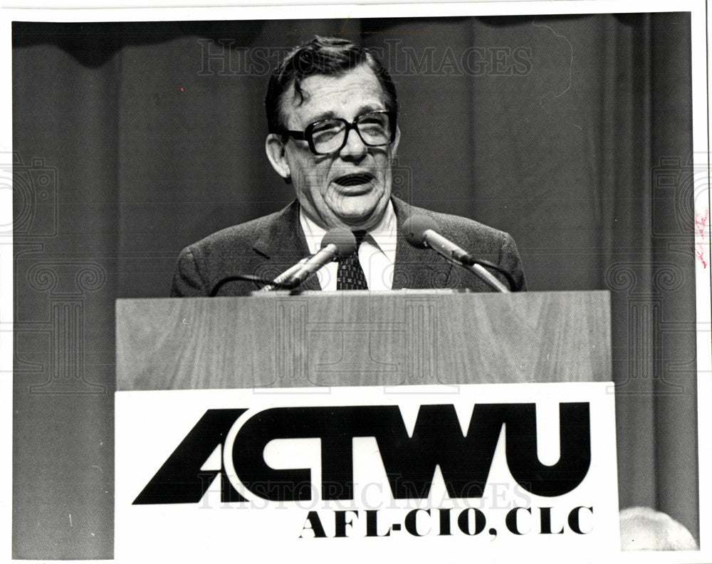 1981 Press Photo Lane Kirkland President AFL-CIO - Historic Images