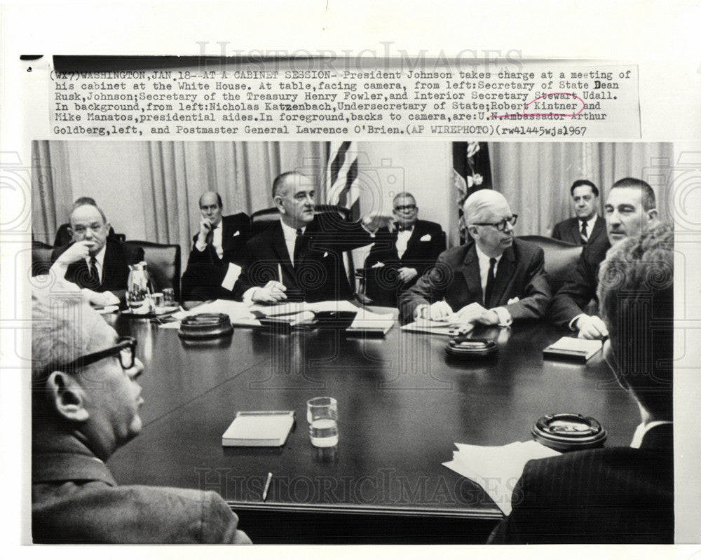 1967 Press Photo lyndon johnson white house conference - Historic Images