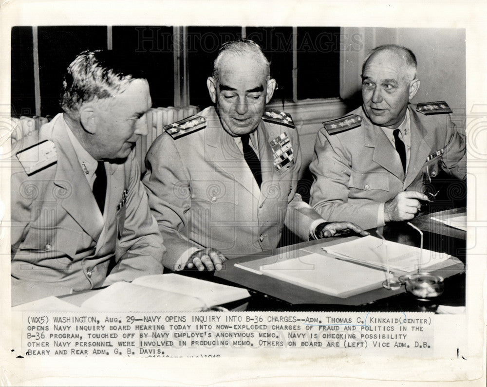 1949 Press Photo Admiral Thomas C. Kinkaid - Historic Images