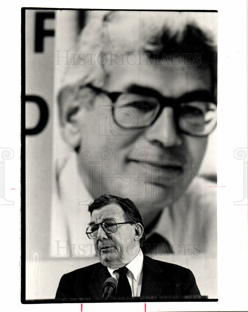 1990 Press Photo Joseph Lane Kirkland union leader - Historic Images
