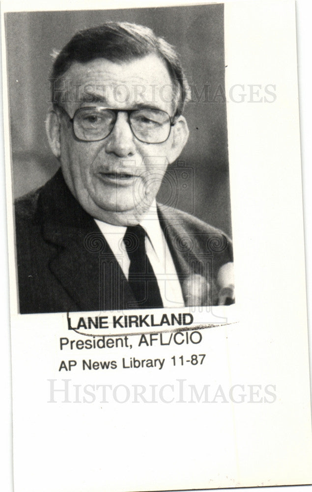 1987 Press Photo Lane Kirkland President - Historic Images