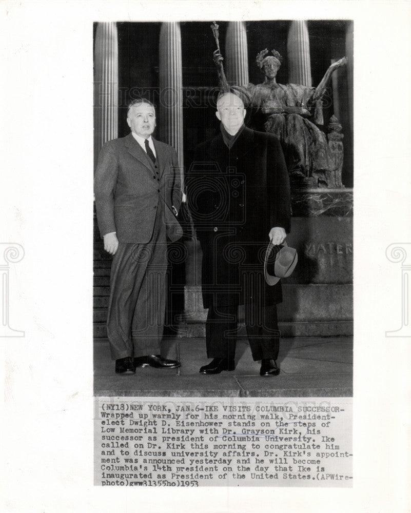 1953 Press Photo Dwight D. Eisenhower President - Historic Images